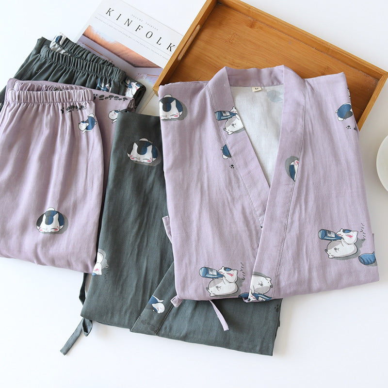 The Cute Kitten Kimono Set Original Pajamas-Original Pajamas