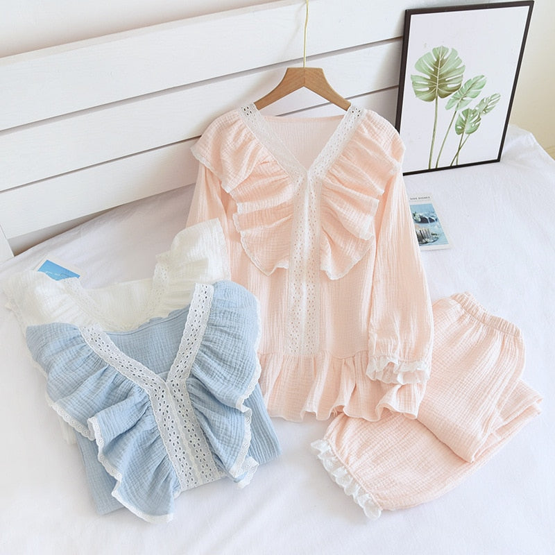 The Perfect Frill Solid Original Pajamas-Original Pajamas