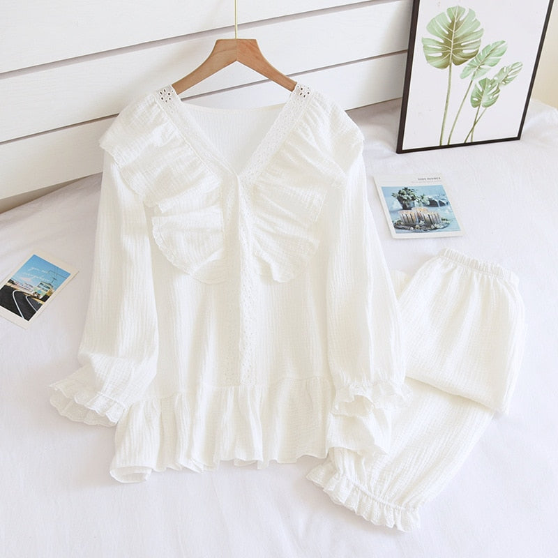 The Perfect Frill Solid Original Pajamas-Original Pajamas