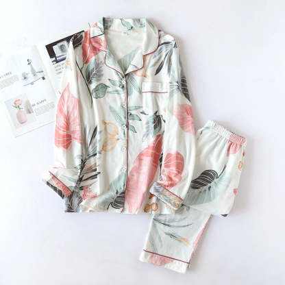 The White Floral Print Pajama Set Original pajamas-Original Pajamas