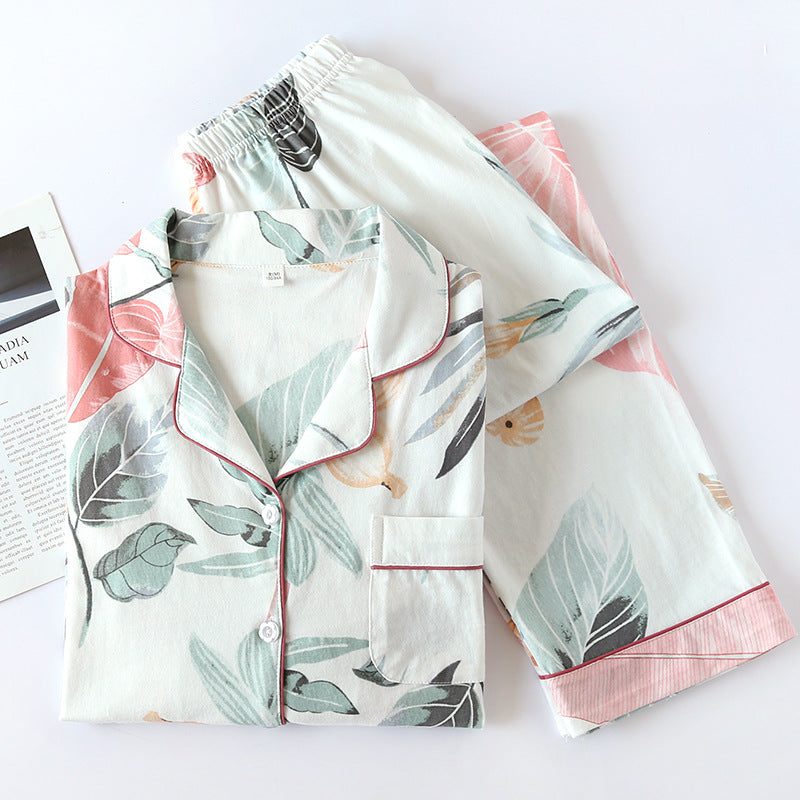 The White Floral Print Pajama Set Original pajamas-Original Pajamas