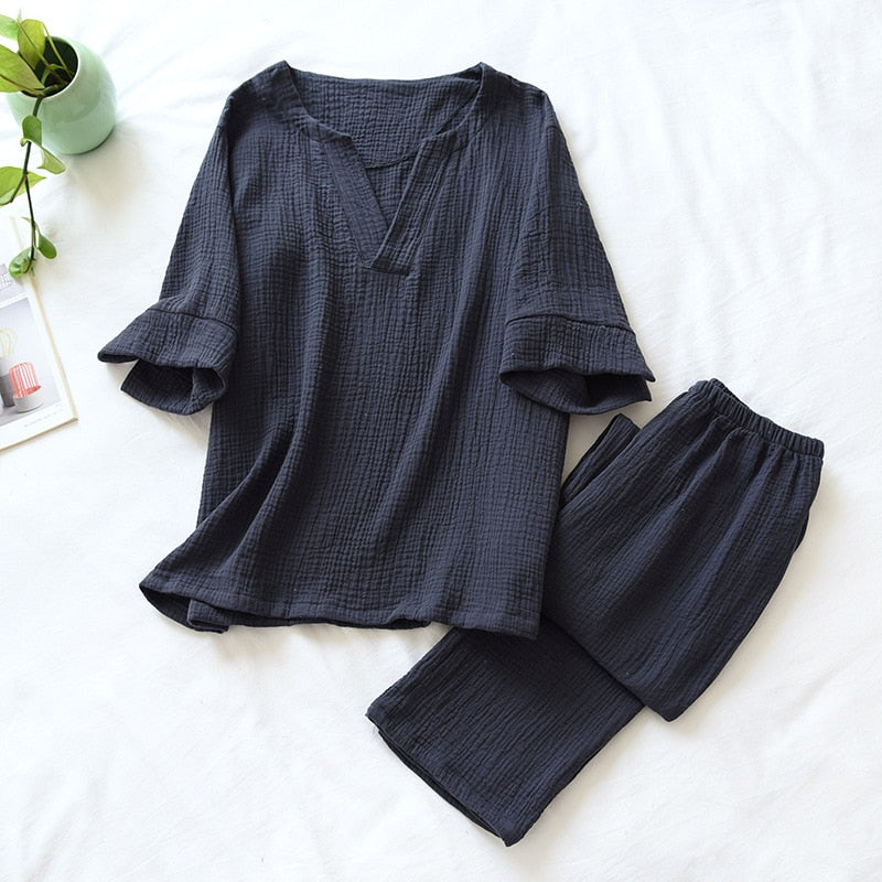 The Solid Kimono Pajama Set Original Pajamas-Original Pajamas