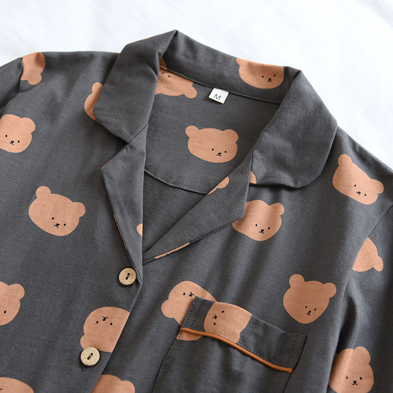 The Cartoon Bear Print Shorts Pajama Set Original Pajamas-Original Pajamas