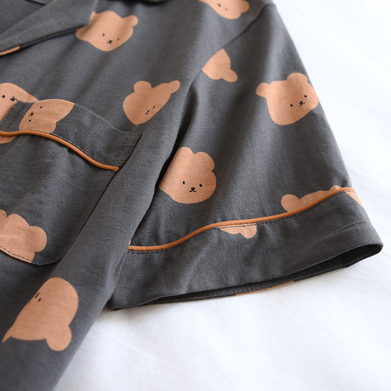The Cartoon Bear Print Shorts Pajama Set Original Pajamas-Original Pajamas
