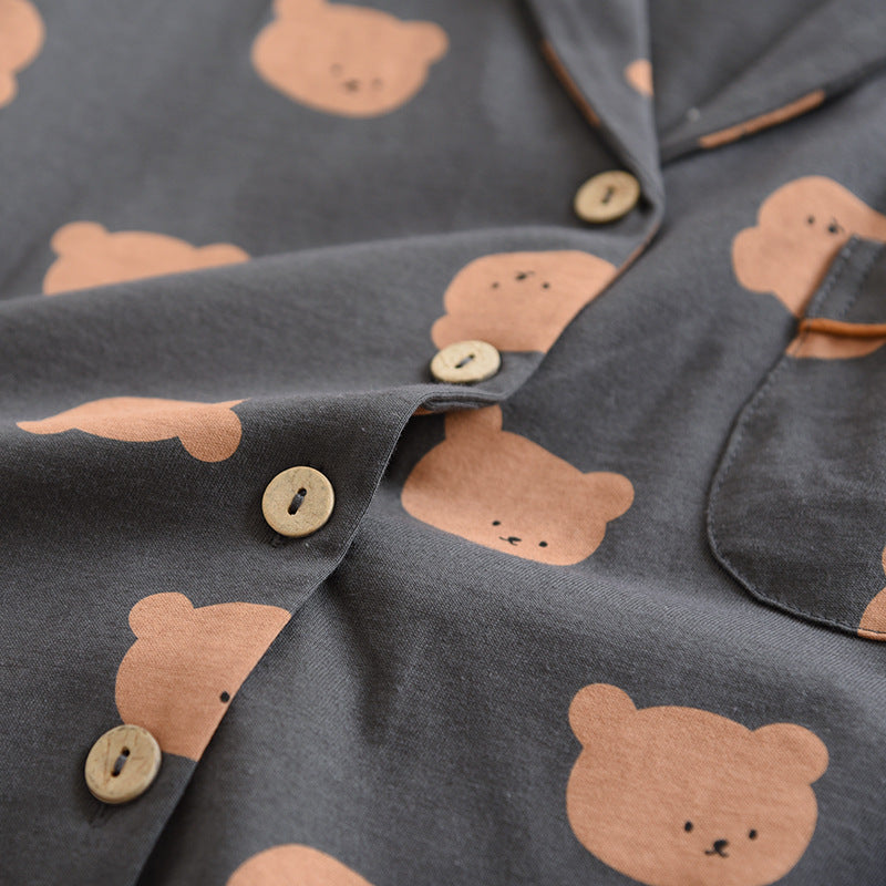 The Cartoon Bear Print Shorts Pajama Set Original Pajamas-Original Pajamas