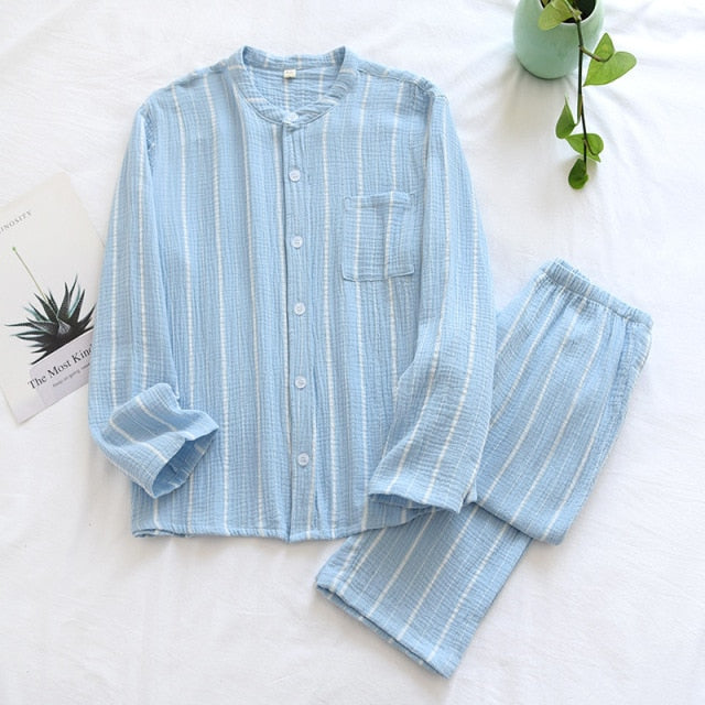 The Buttoned Long Sleeve Pajama Set 2 Piece Pajamas-Original Pajamas
