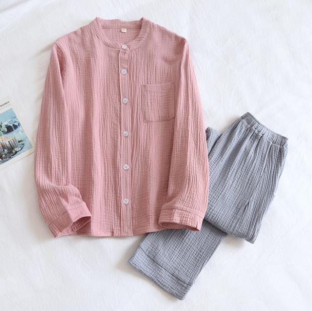 The Buttoned Long Sleeve Pajama Set 2 Piece Pajamas-Original Pajamas