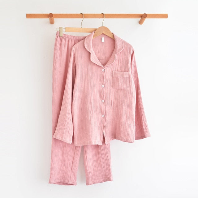 The Buttoned Long Sleeve Pajama Set 2 Piece Pajamas-Original Pajamas