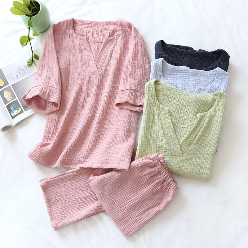 The Solid Kimono Pajama Set Original Pajamas-Original Pajamas