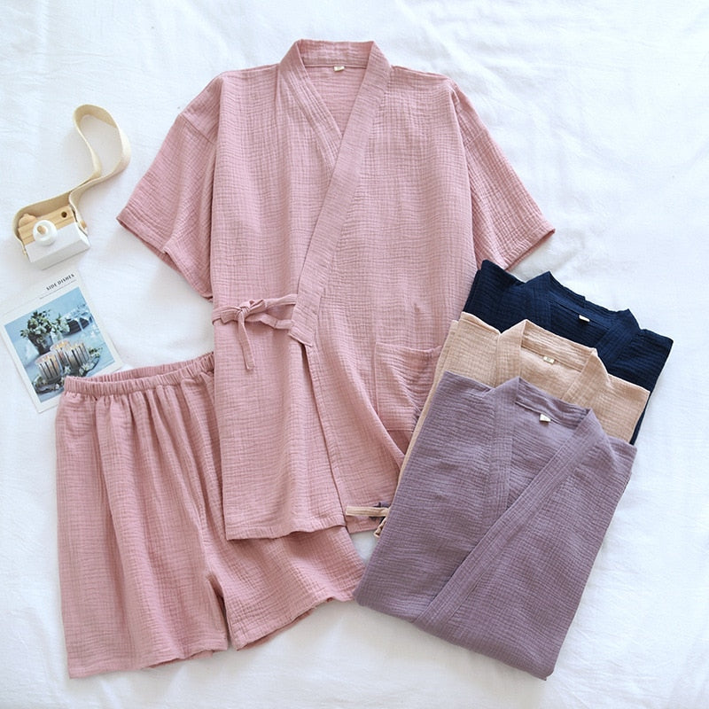 The Japanese Kimono 2 Piece Pajama Set For Women's-Original Pajamas