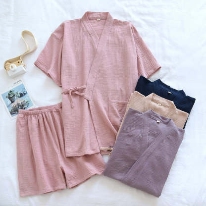 The Japanese Kimono 2 Piece Pajama Set For Women's-Original Pajamas