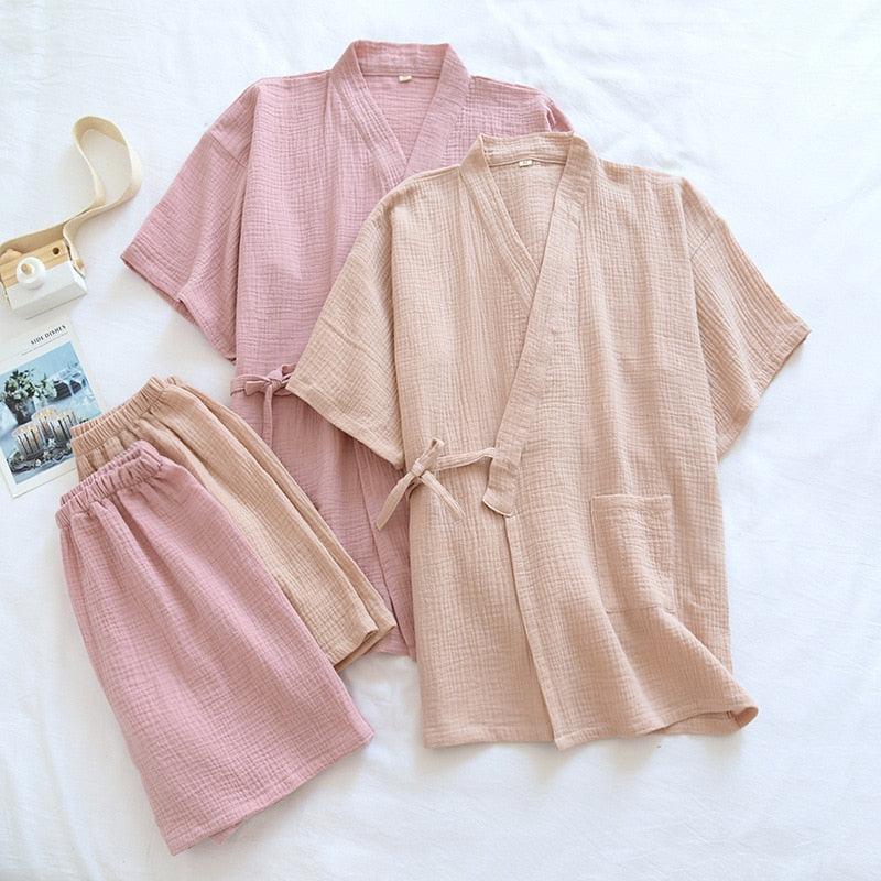 The Japanese Kimono 2 Piece Pajama Set For Women's-Original Pajamas