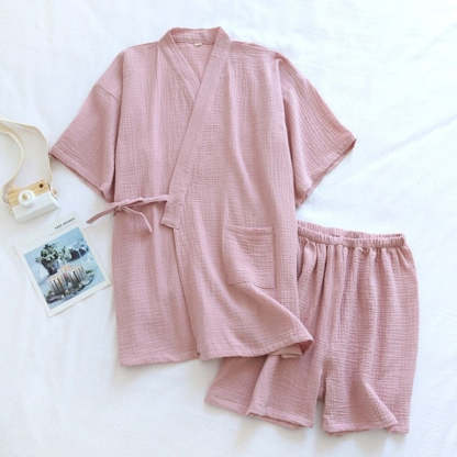 The Japanese Kimono 2 Piece Pajama Set For Women's-Original Pajamas