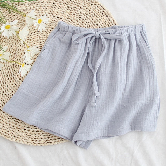 The Cute Solid Cotton Drawstring Pajama Shorts Original Pajamas-Original Pajamas