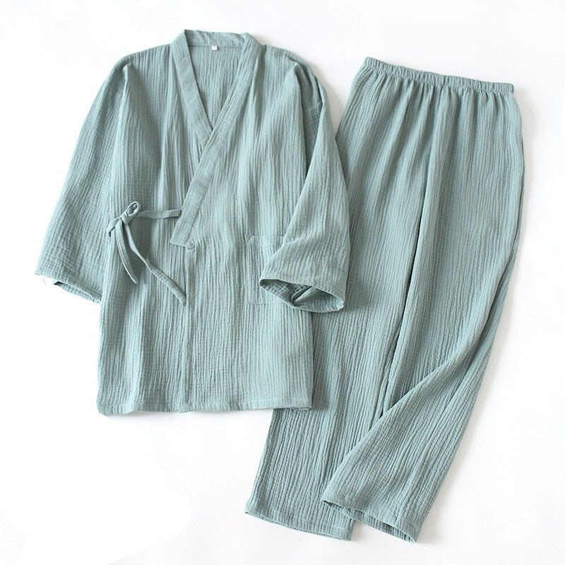 The Kimono Solid Original Pajamas 2 Piece Sleepwear-Original Pajamas