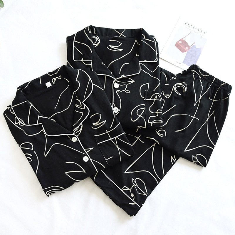 The Black Abstract Pajama Set Original Pajamas-Original Pajamas