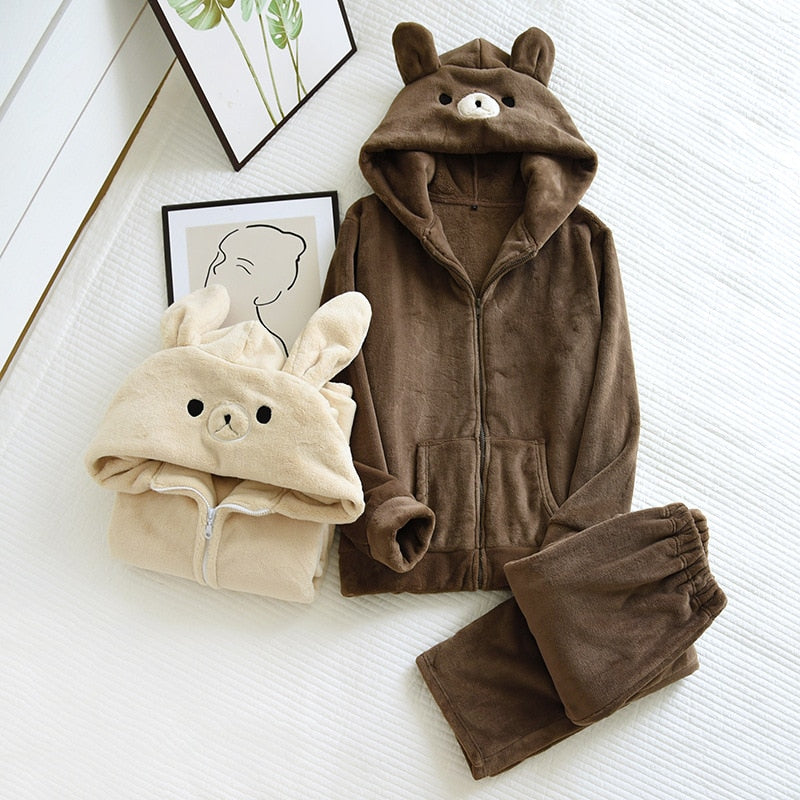 The Cute Bear Hoodie Pajama Set Original Pajamas-Original Pajamas