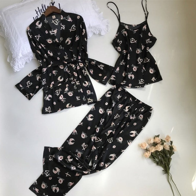 The Stain Flowers Printed Original Pajamas-Original Pajamas