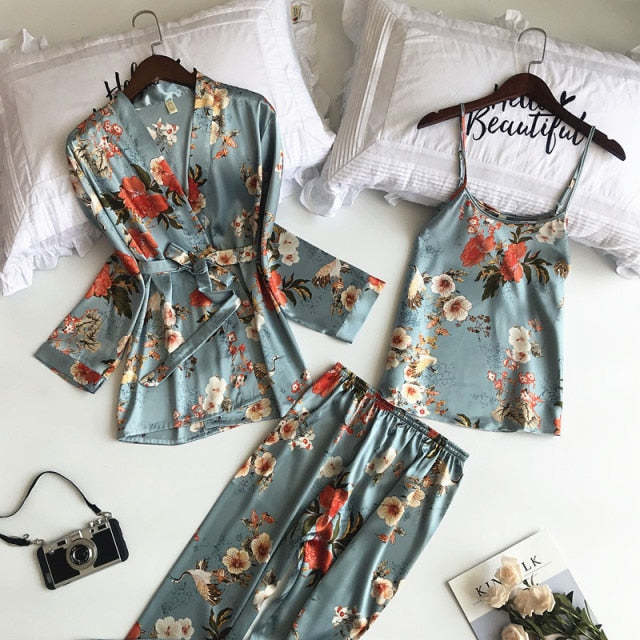 The Stain Flowers Printed Original Pajamas-Original Pajamas