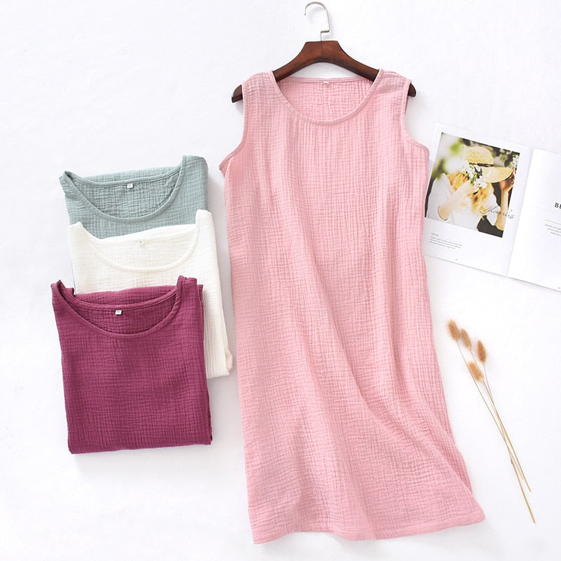 The Round Neck Breathable Cotton Nightdress Cute Sleepwear-Original Pajamas