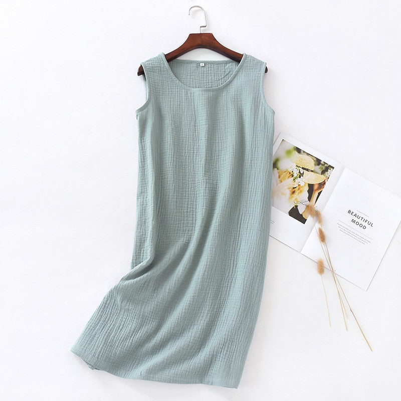 The Round Neck Breathable Cotton Nightdress Cute Sleepwear-Original Pajamas