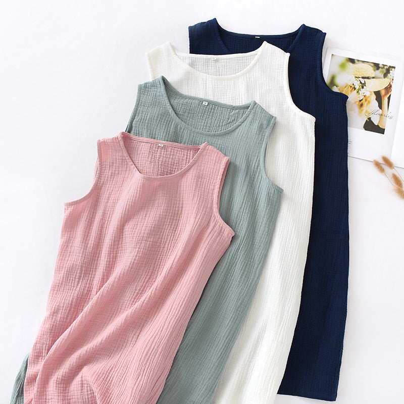 The Round Neck Breathable Cotton Nightdress Cute Sleepwear-Original Pajamas