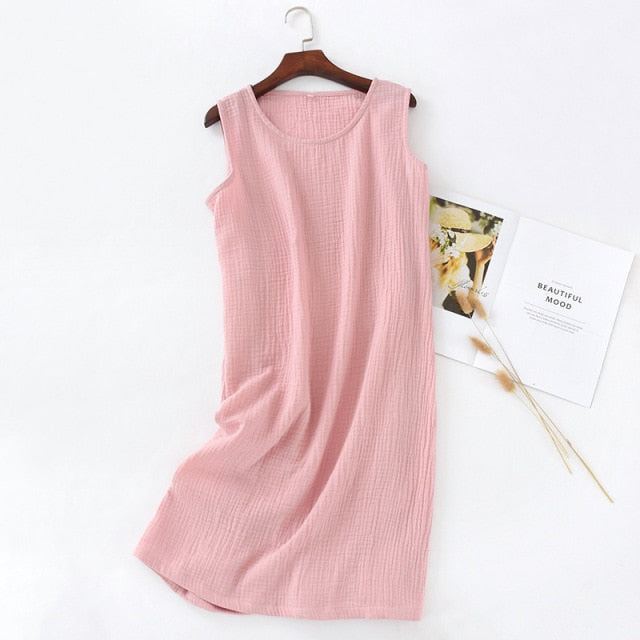 The Round Neck Breathable Cotton Nightdress Cute Sleepwear-Original Pajamas