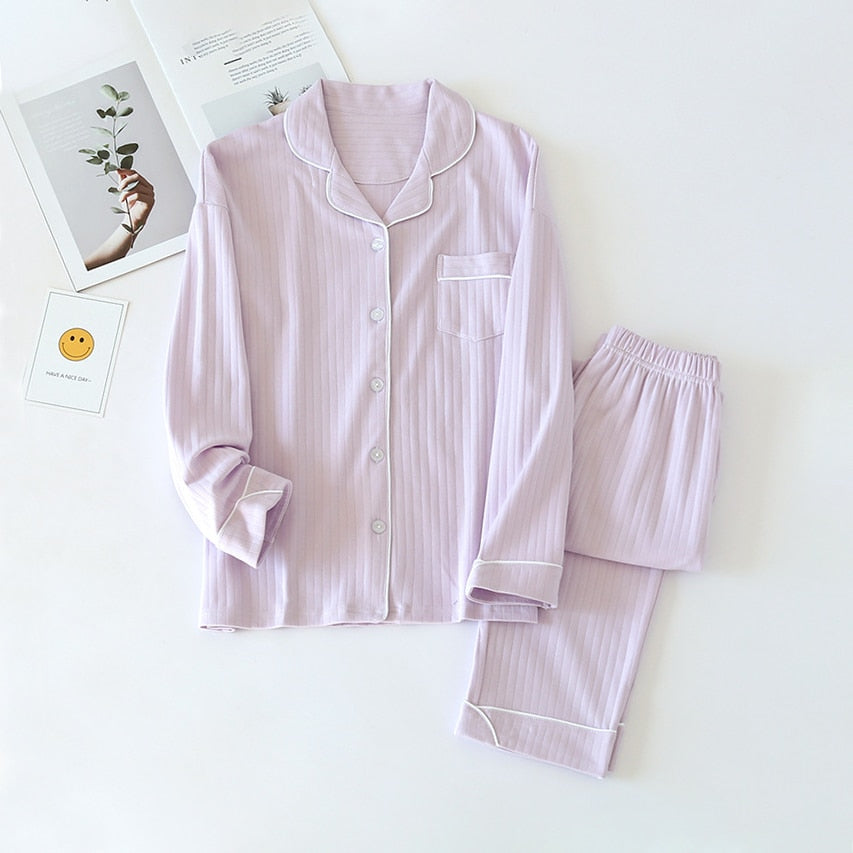 The Solid Ripped Long Pajama Set Original Pajamas-Original Pajamas