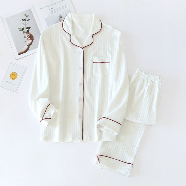 The Solid Ripped Long Pajama Set Original Pajamas-Original Pajamas