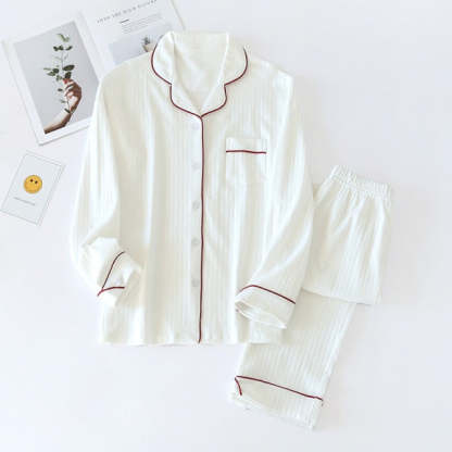 The Solid Ripped Long Pajama Set Original Pajamas-Original Pajamas