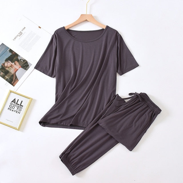 The Solid Drawstring Original Pajamas-Original Pajamas