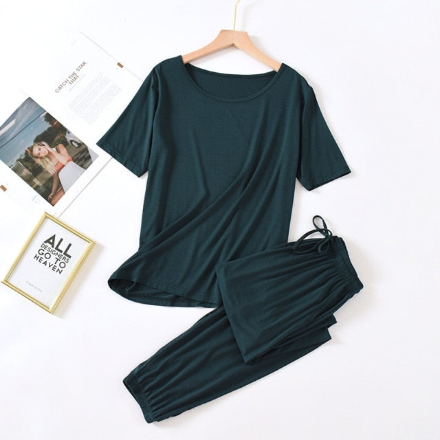 The Solid Drawstring Original Pajamas-Original Pajamas