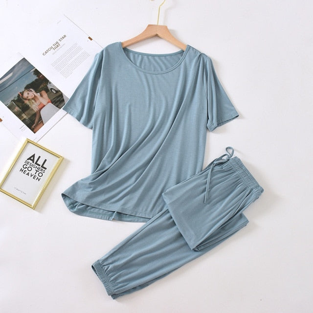 The Solid Drawstring Original Pajamas-Original Pajamas