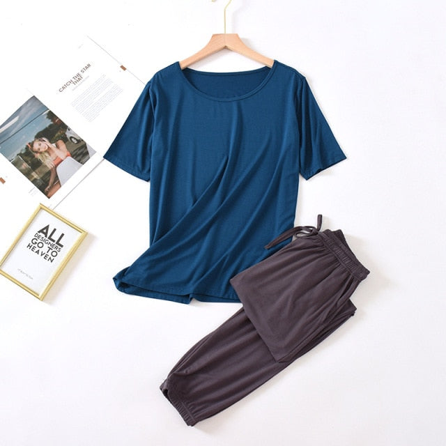 The Solid Drawstring Original Pajamas-Original Pajamas