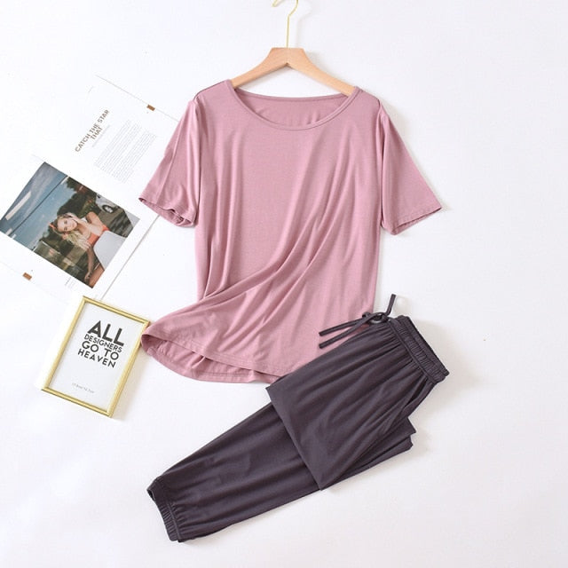 The Solid Drawstring Original Pajamas-Original Pajamas