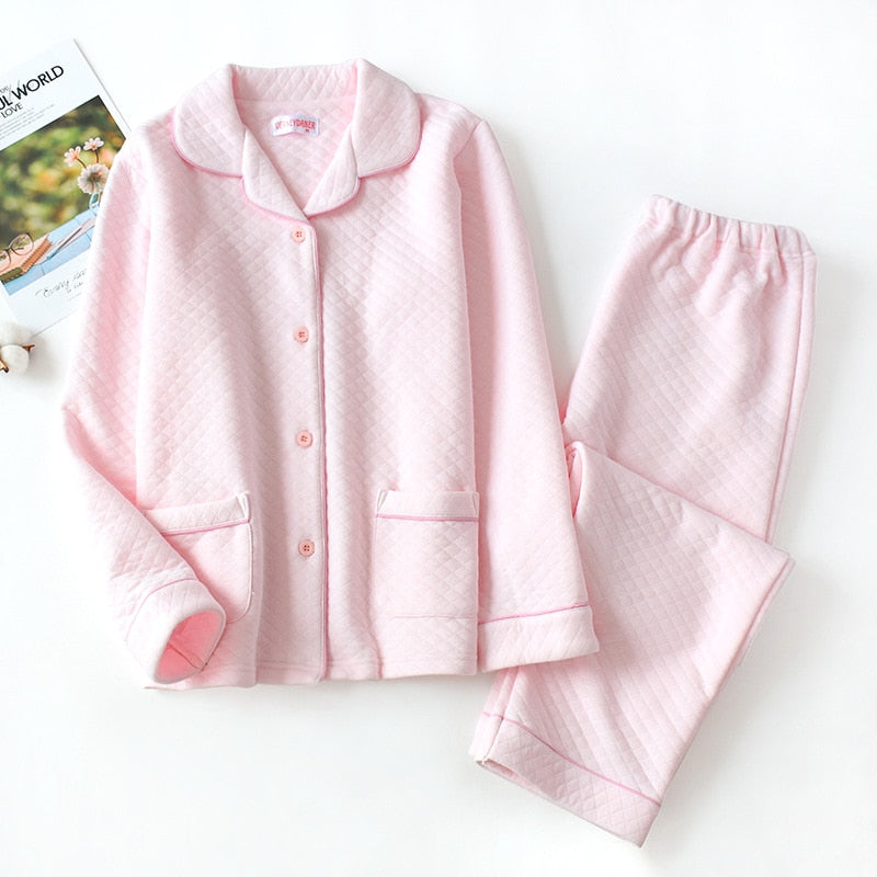 The Solid Cotton Knitted Pajama Set Original Pajamas-Original Pajamas