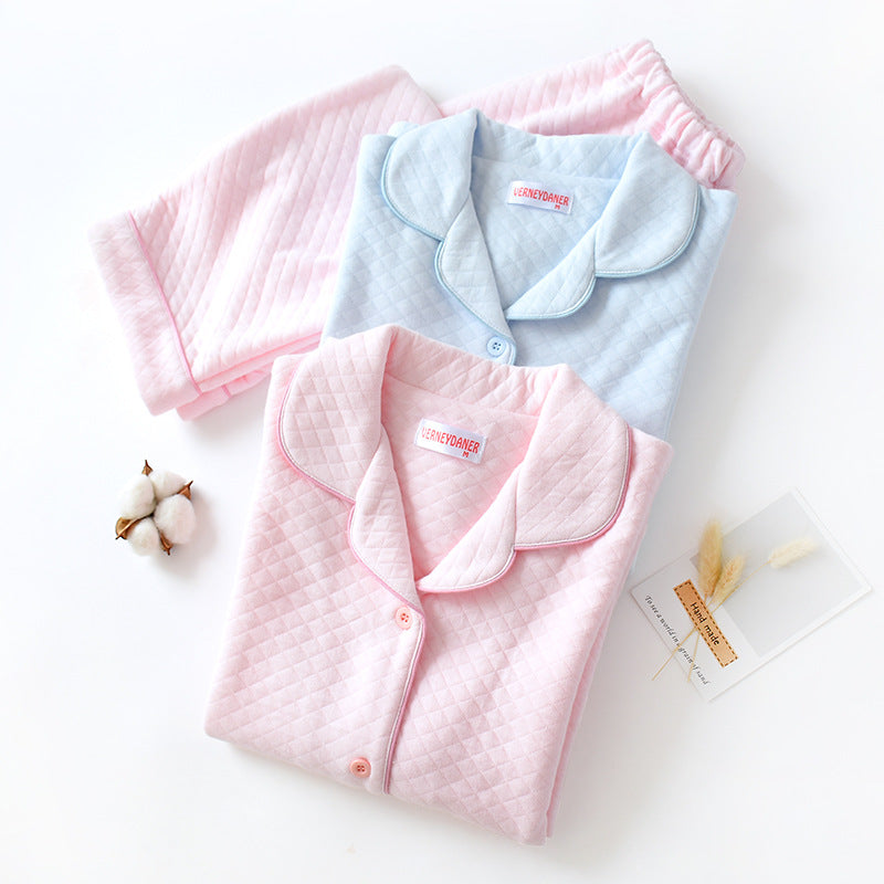 The Solid Cotton Knitted Pajama Set Original Pajamas-Original Pajamas