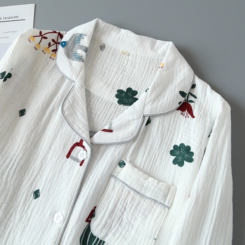 The White Ruched Cactus Original Pajamas-Original Pajamas