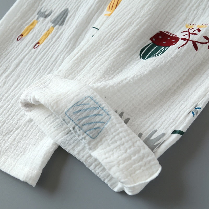 The White Ruched Cactus Original Pajamas-Original Pajamas