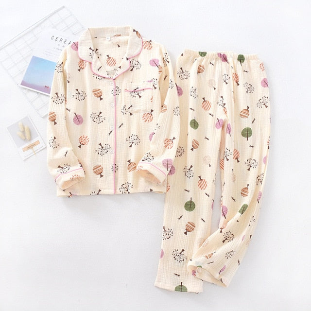 The Cartoon Tree Print Pajama Set Original Pajamas-Original Pajamas
