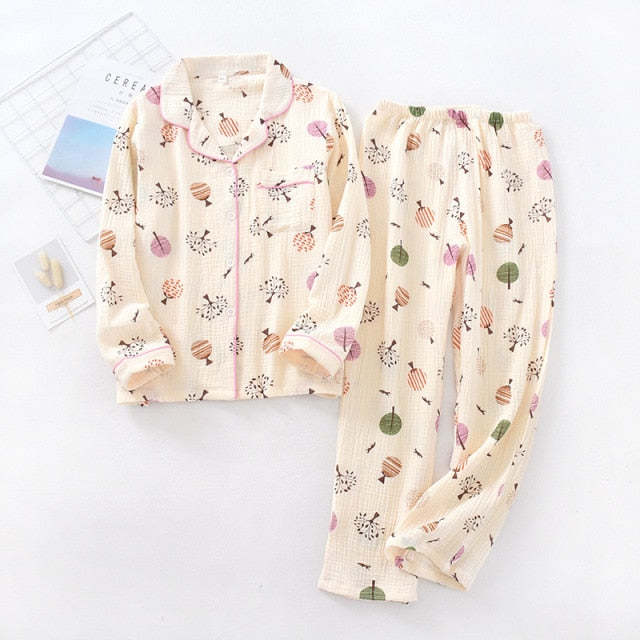 The Cartoon Tree Print Pajama Set Original Pajamas-Original Pajamas