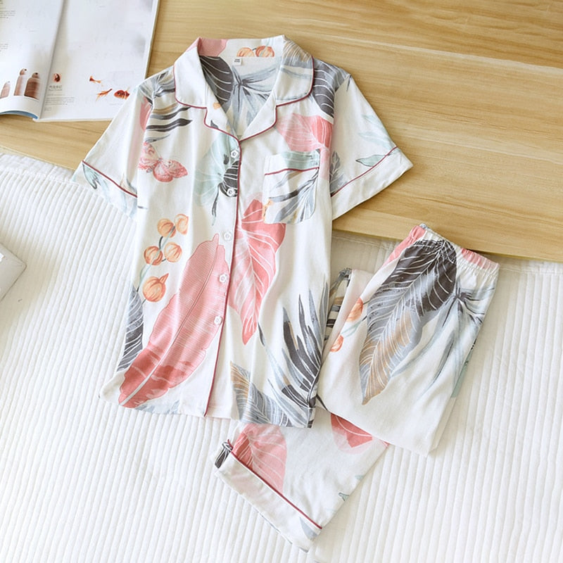 The Floral Short Sleeve Original Pajamas-Original Pajamas