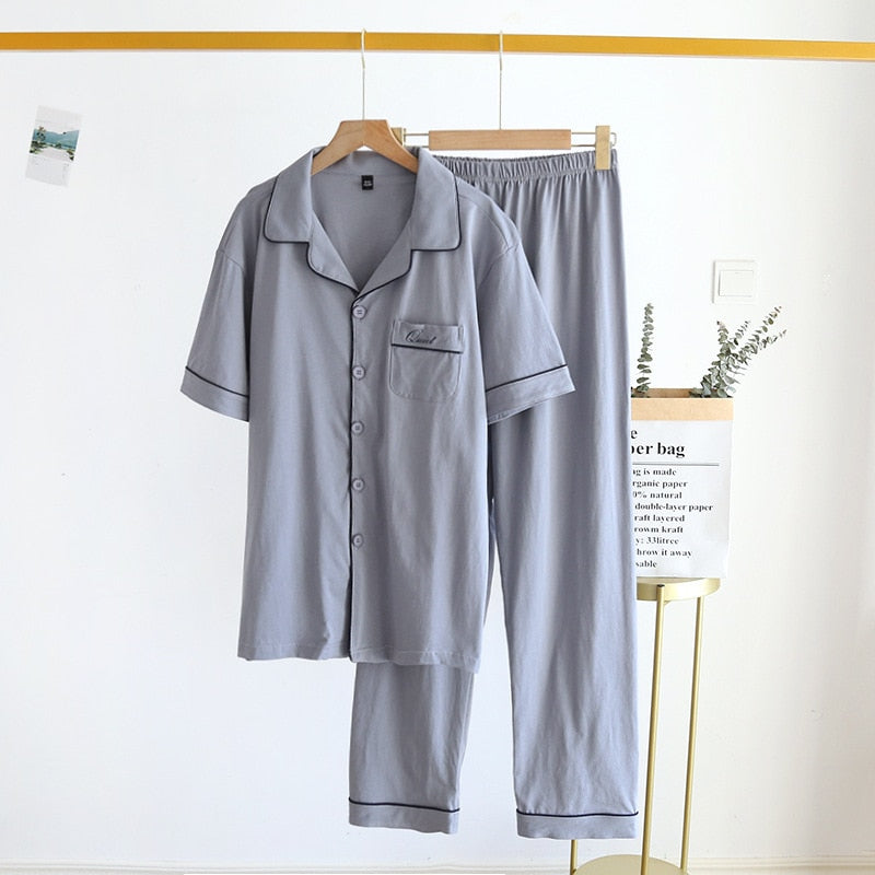 The Solid Half Sleeves Set Original Pajamas-Original Pajamas