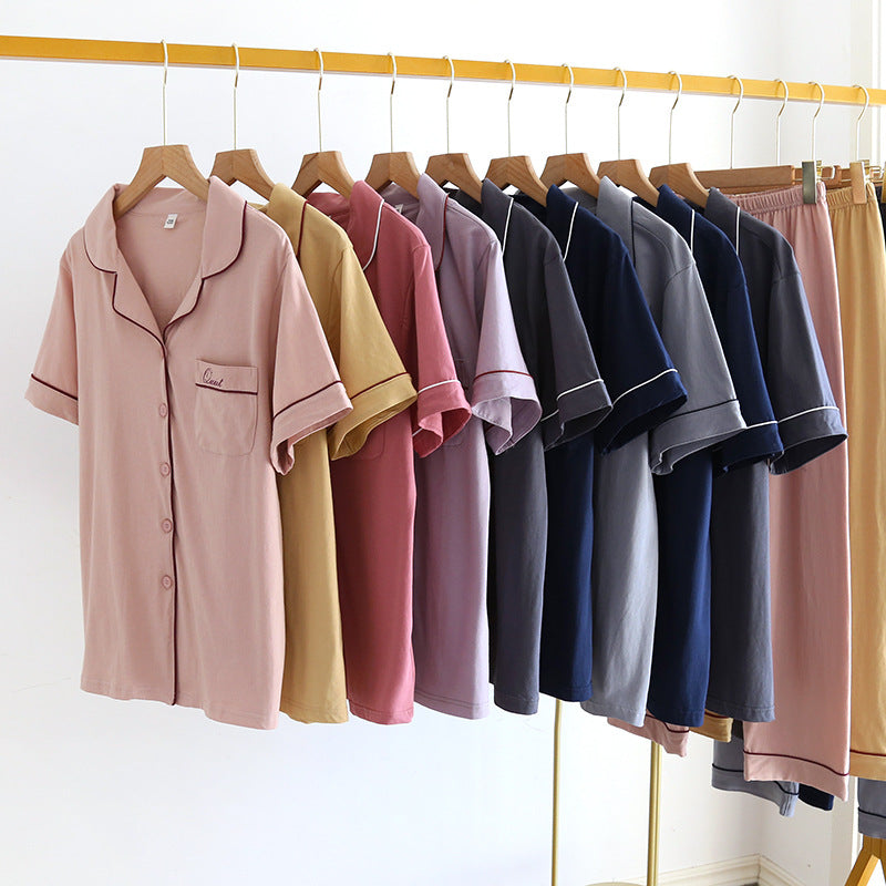 The Solid Half Sleeves Set Original Pajamas-Original Pajamas