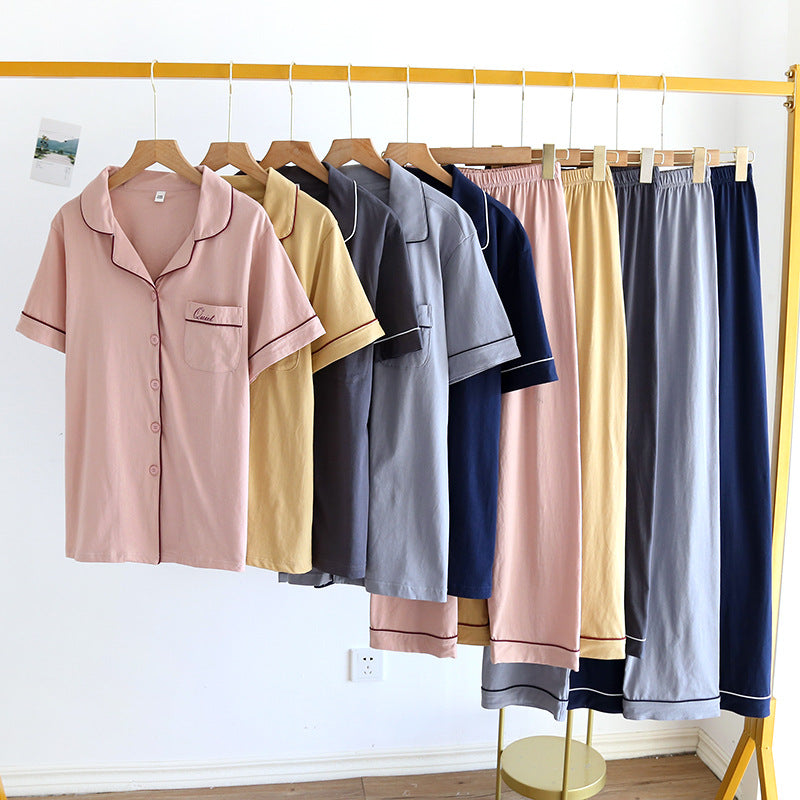 The Solid Half Sleeves Set Original Pajamas-Original Pajamas