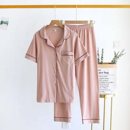 The Solid Half Sleeves Set Original Pajamas-Original Pajamas