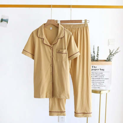 The Solid Half Sleeves Set Original Pajamas-Original Pajamas