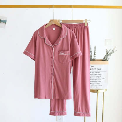 The Solid Half Sleeves Set Original Pajamas-Original Pajamas
