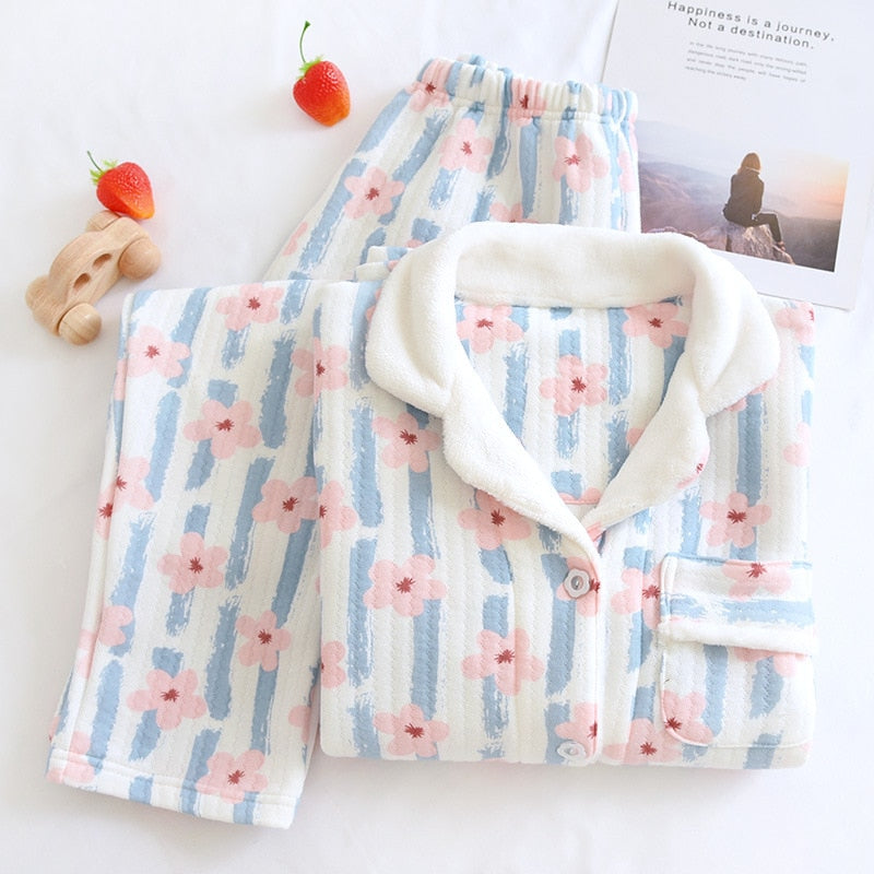 The Cute Blue Stripes Pajama Set Original Pajamas-Original Pajamas