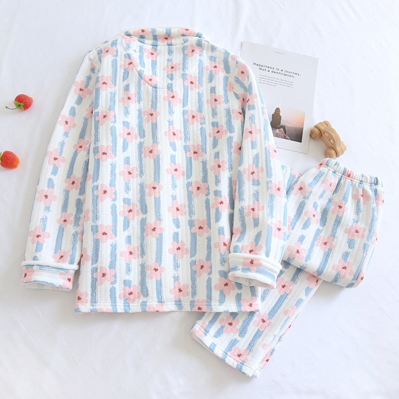 The Cute Blue Stripes Pajama Set Original Pajamas-Original Pajamas